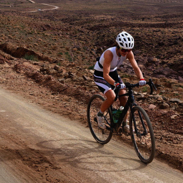 Cyclist enjoying a gravel bike ride.