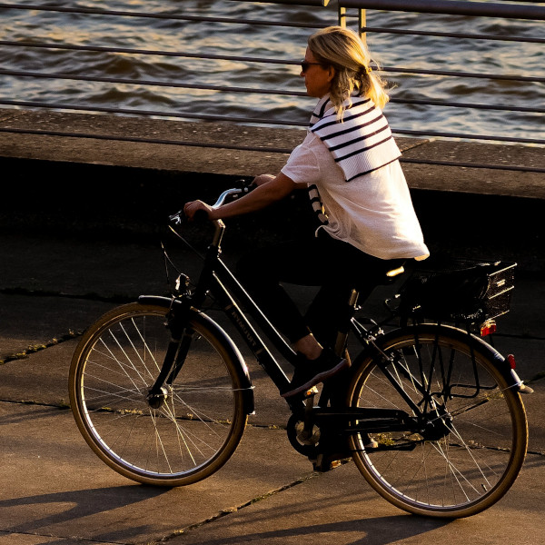 Cyclist enjoying a leisure bike ride.