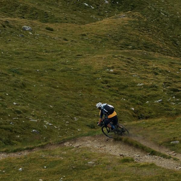 Cyclist enjoying a trail bike ride.